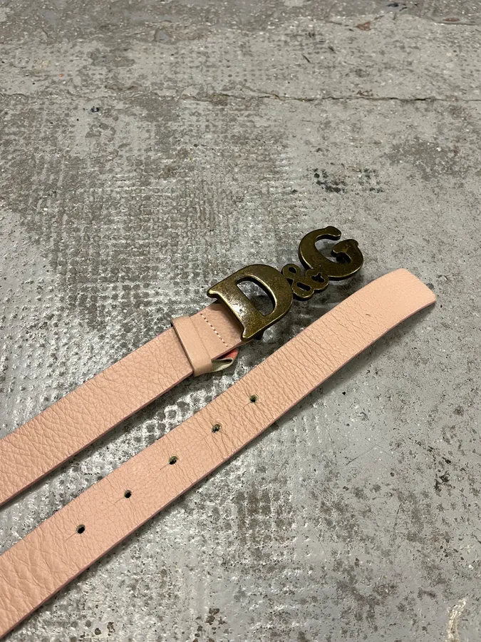 2000s Dolce & Gabbana Pink Leather Belt - Image 2