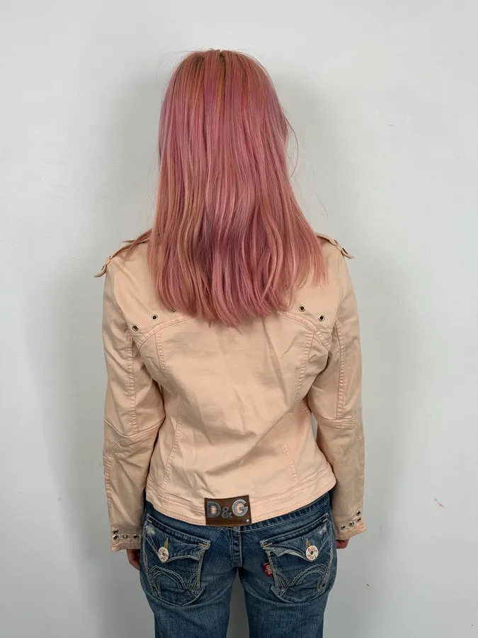 2000s Dolce & Gabbana Pink Multi Zip Cargo Jacket - Image 3