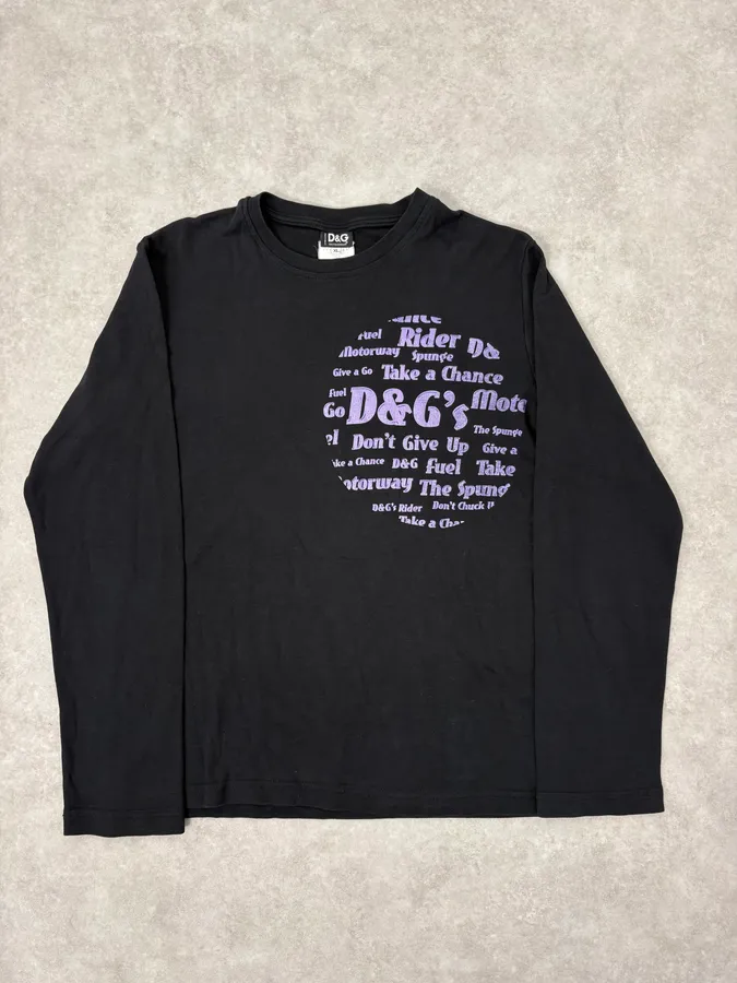2000s Dolce & Gabbana Poem Black Longsleeves