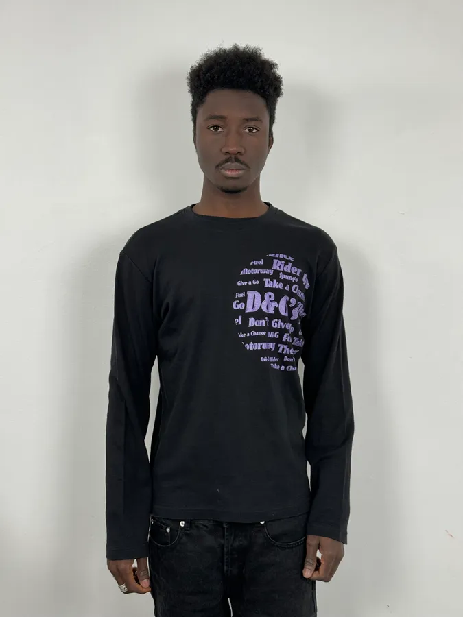 2000s Dolce & Gabbana Poem Black Longsleeves - Image 2