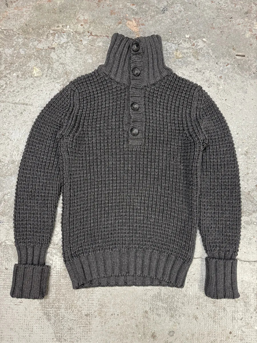 2000s Dolce & Gabbana Quilted Wool Buttoned Sweater - Image 3