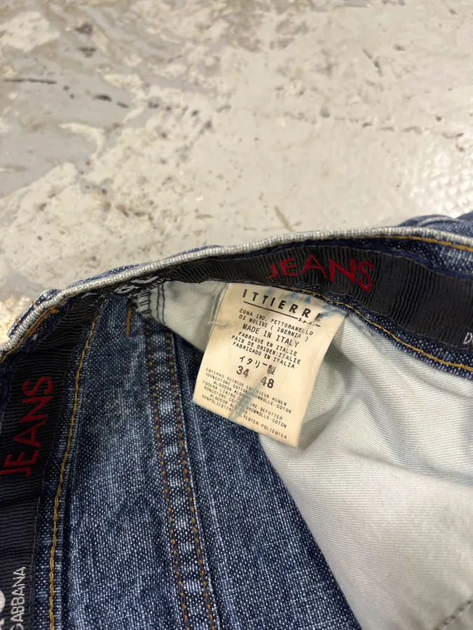 2000s Dolce & Gabbana Raw Blue Denim Jeans - Image 12