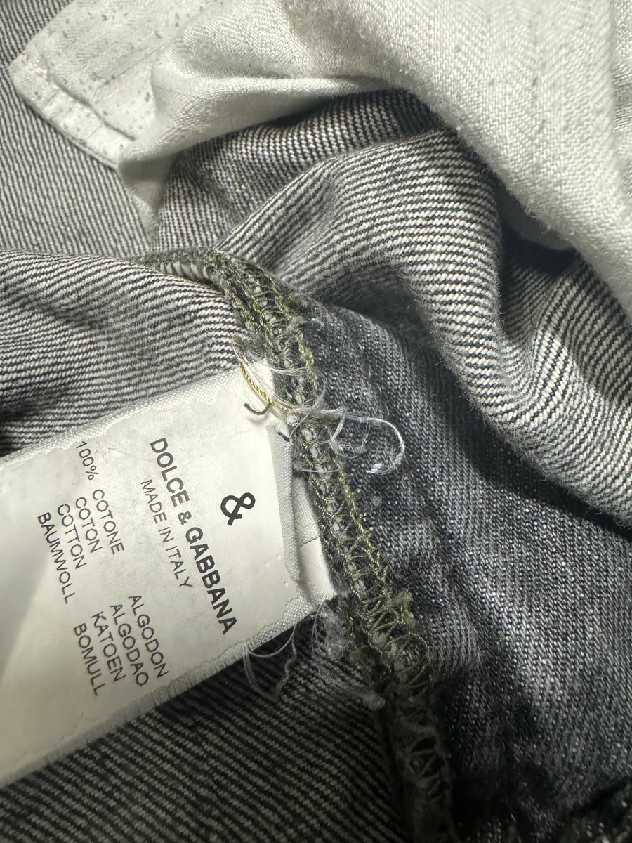 2000s Dolce & Gabbana Raw Grey Denim Jeans - Image 10