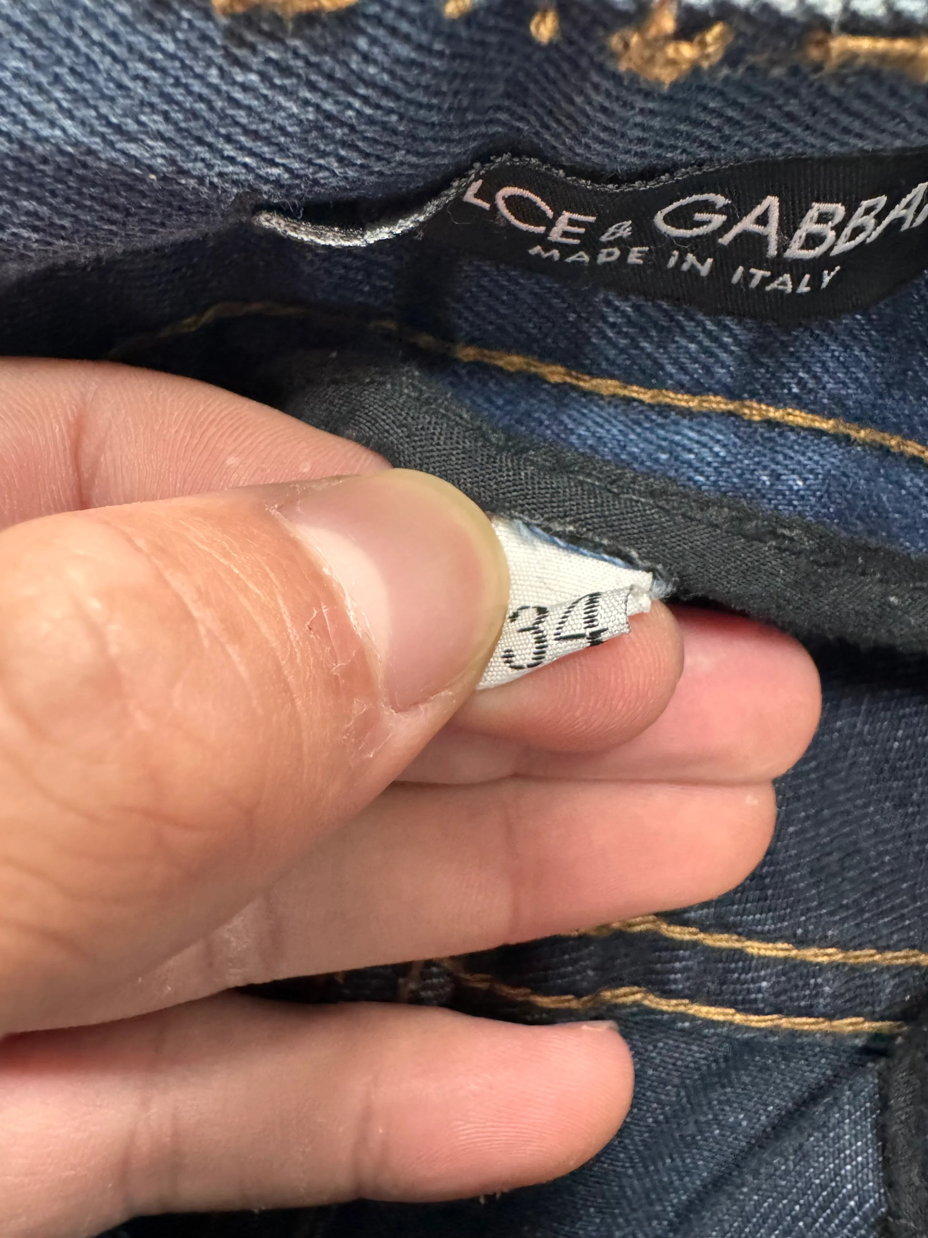 2000s Dolce & Gabbana Rectagular Distressed Denim Jeans - Image 7