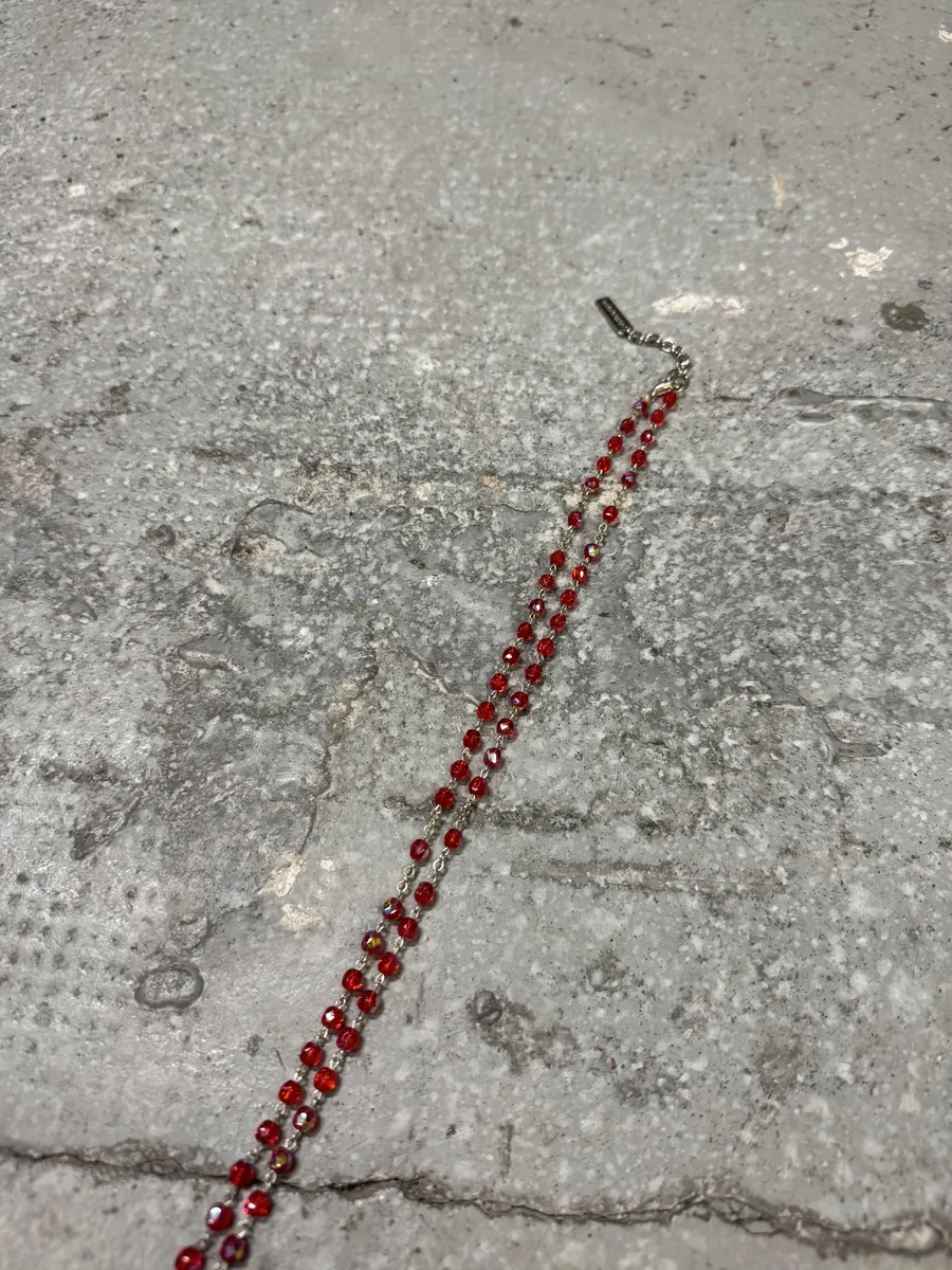 2000s Dolce & Gabbana Red Rosary Necklace - Image 7
