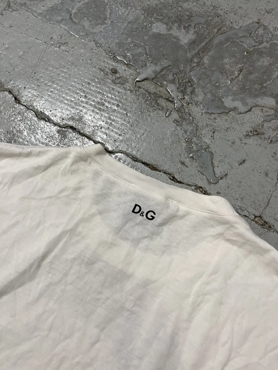 2000s Dolce & Gabbana Rockstar White T-Shirt - Image 8