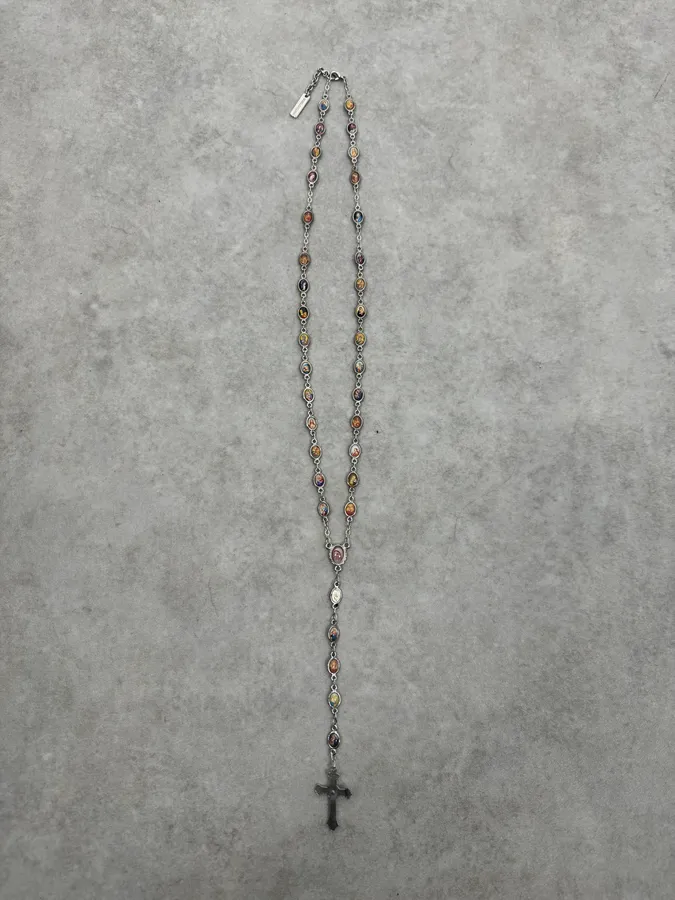 2000s Dolce & Gabbana Rosary Marie Cross Necklace - Image 4