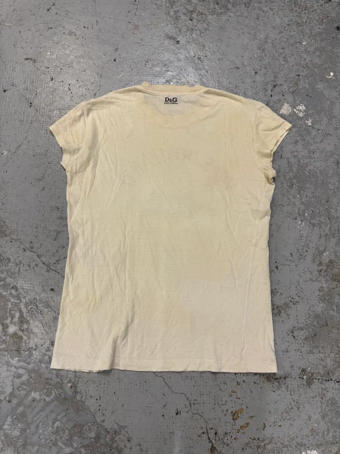 2000s Dolce & Gabbana Saint Domenico Dirty White T-Shirt - Image 7