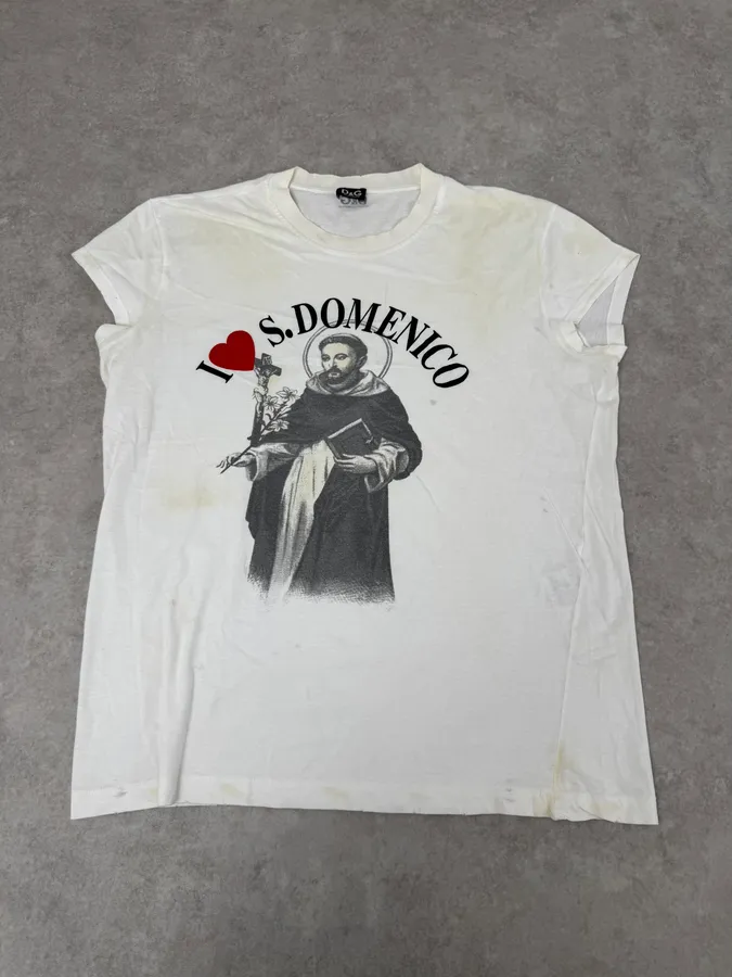 2000s Dolce & Gabbana Saint Domenico White T-Shirt - Image 2