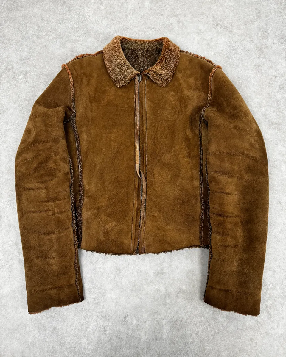 2000s Dolce & Gabbana Shearling Reversible Beige Jacket - Image 2