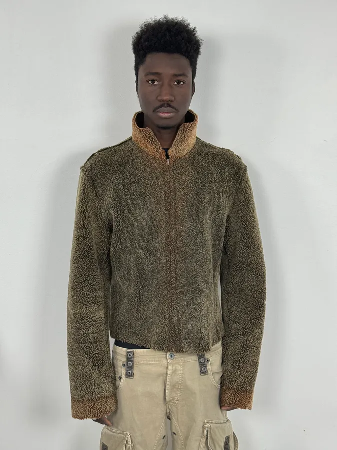2000s Dolce & Gabbana Shearling Reversible Beige Jacket - Image 3