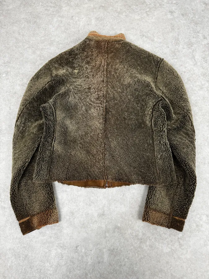 2000s Dolce & Gabbana Shearling Reversible Beige Jacket - Image 6