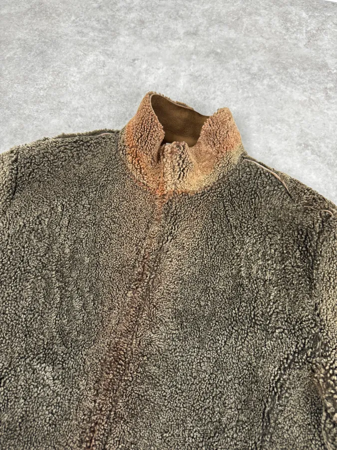 2000s Dolce & Gabbana Shearling Reversible Beige Jacket - Image 9