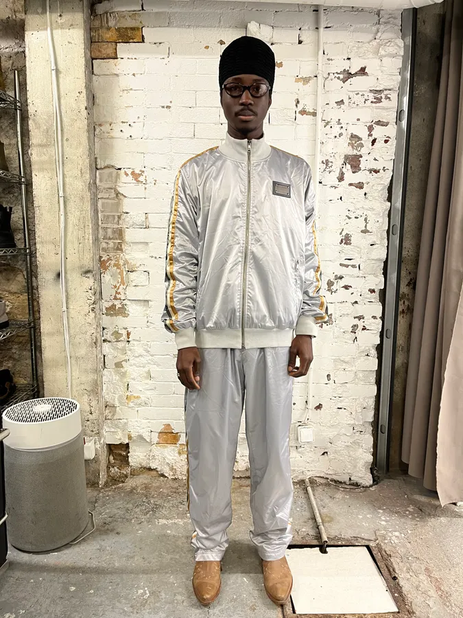 2000s Dolce & Gabbana Silver Sport Tracksuit Jacket - Image 2