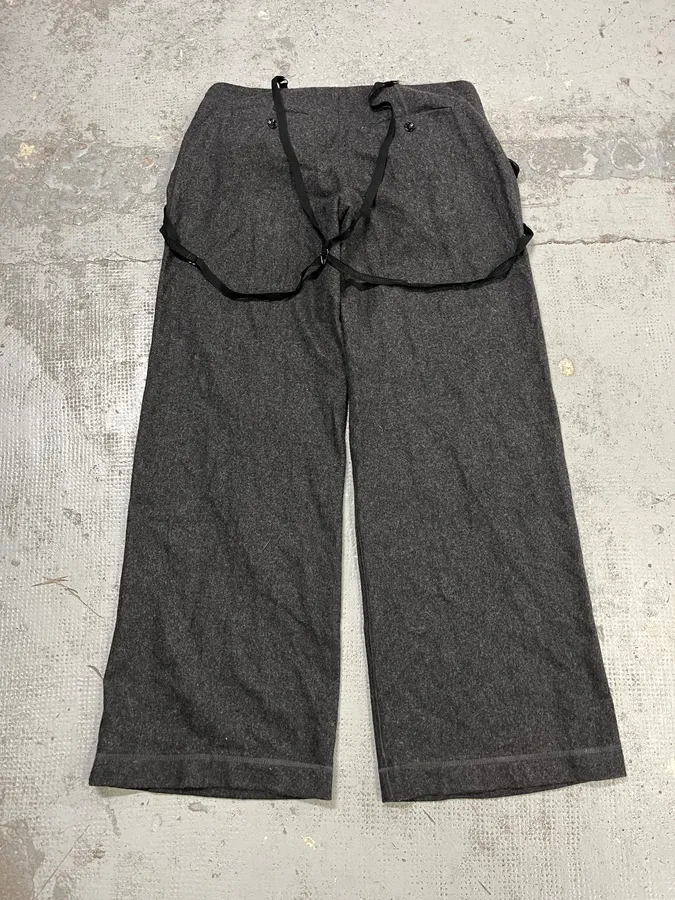 2000s Dolce & Gabbana Sleeves Waist Grey Wool Pants - Image 8