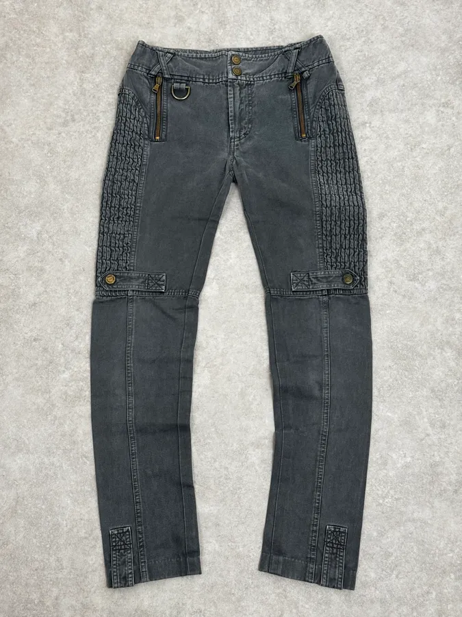 2000s Dolce & Gabbana Slim Technical Grey Denim Jeans