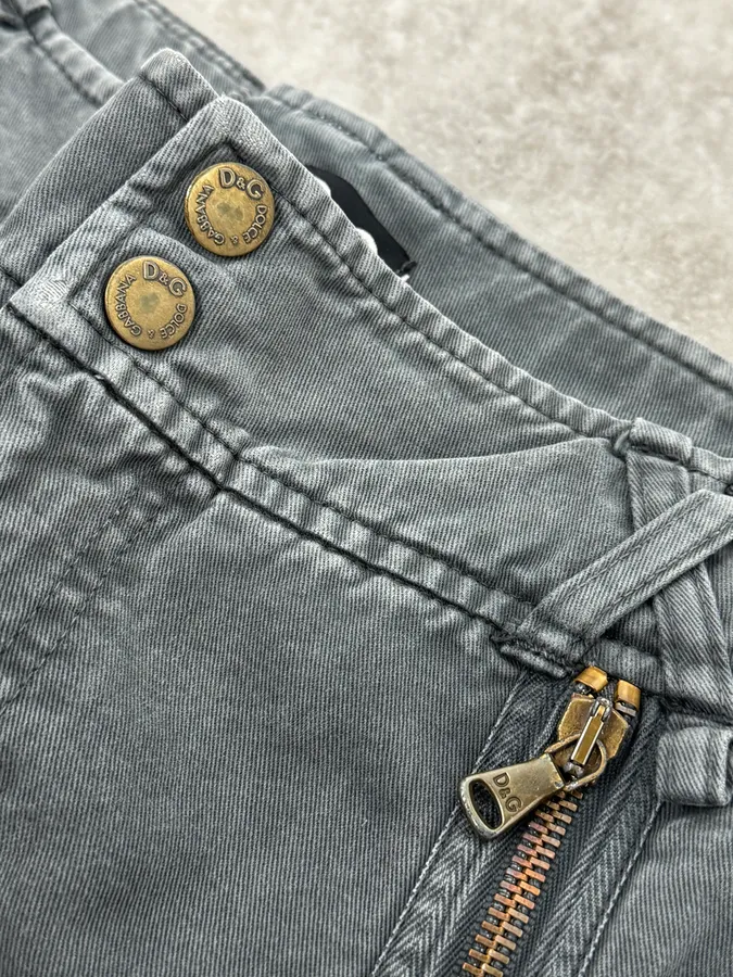 2000s Dolce & Gabbana Slim Technical Grey Denim Jeans - Image 10