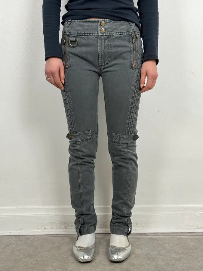 2000s Dolce & Gabbana Slim Technical Grey Denim Jeans - Image 2
