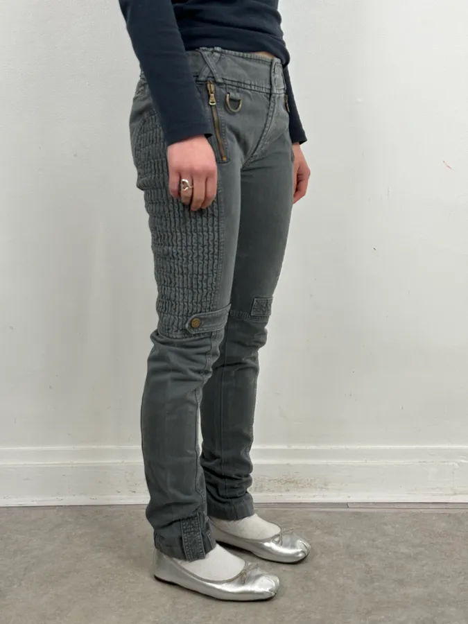 2000s Dolce & Gabbana Slim Technical Grey Denim Jeans - Image 3