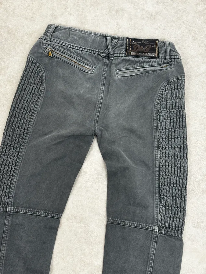 2000s Dolce & Gabbana Slim Technical Grey Denim Jeans - Image 7