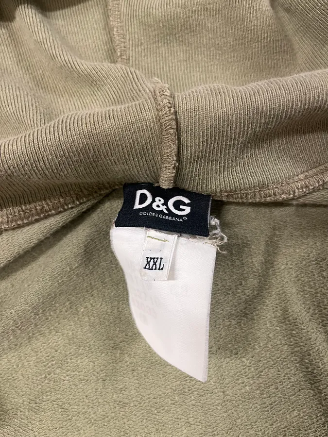 2000s Dolce & Gabbana Sport Olive Zip Up Hoodie - Image 7