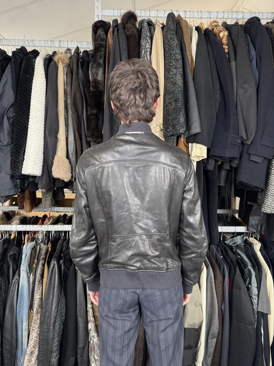 2000s Dolce & Gabbana Spy Black Leather Jacket - Image 3