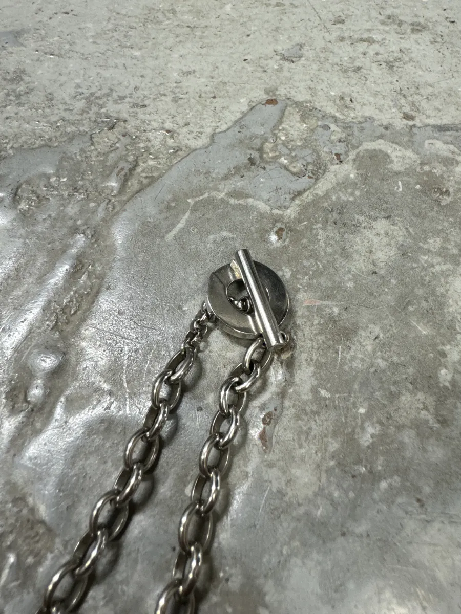 2000s Dolce & Gabbana Stainless Steel Grey Ketting Necklace - Image 7