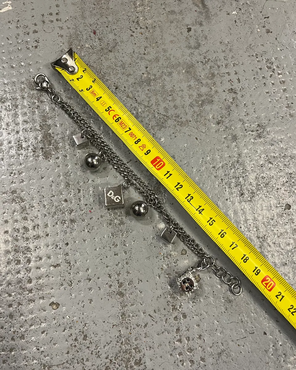 2000s Dolce & Gabbana Stainless Still Metal Charm Bracelet - Image 7