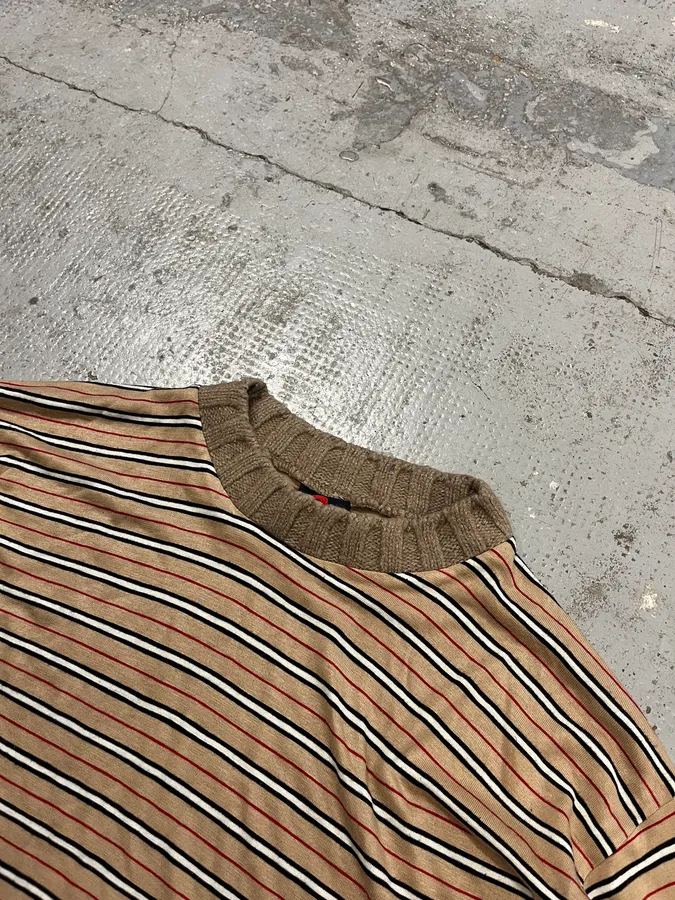 2000s Dolce & Gabbana Striped Beige Sweater - Image 5