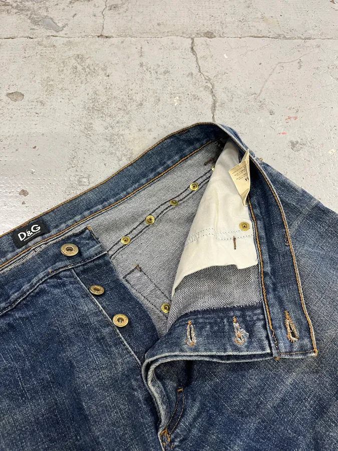 2000s Dolce & Gabbana Studded Blue Denim Jeans - Image 11