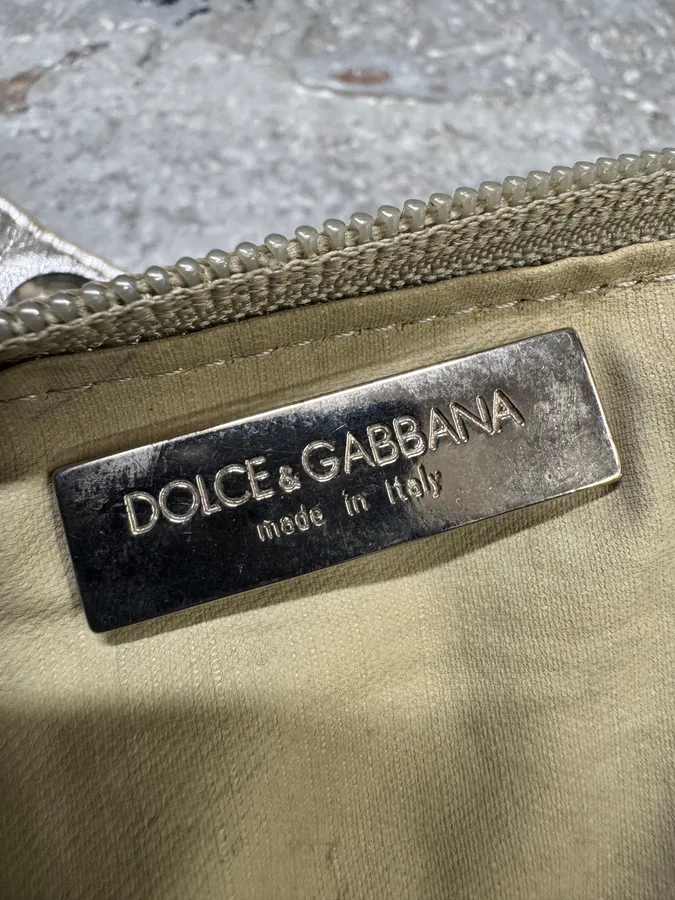 2000s Dolce & Gabbana Studded Buttoned Silver Handle Bag - Image 8