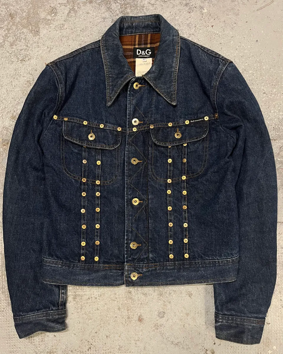 2000s Dolce & Gabbana Studded Faded Denim Jacket