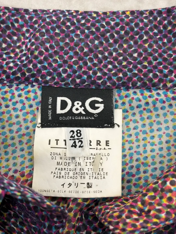 2000s Dolce & Gabbana The Birth of Venus Pixel Silk Shirt - Image 10