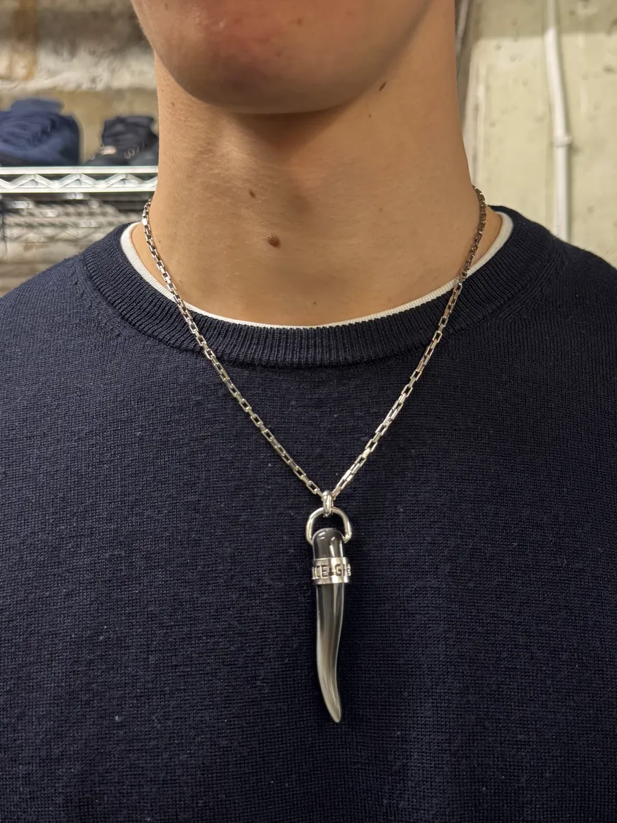 2000s Dolce & Gabbana Tooth Pendant Slicer Necklace - Image 2