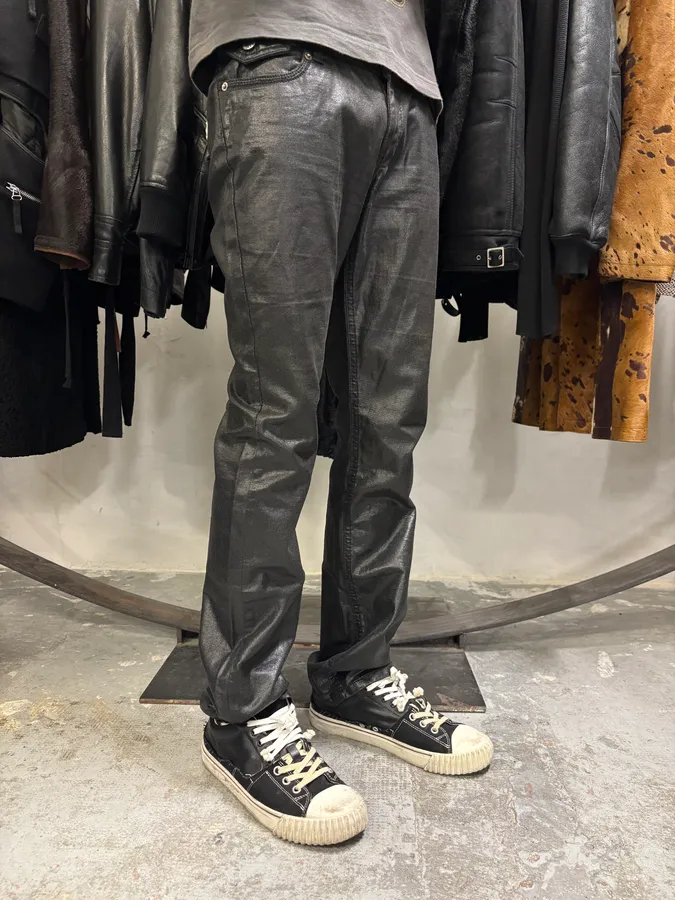 2000s Dolce & Gabbana Waxed Denim Jeans - Image 3