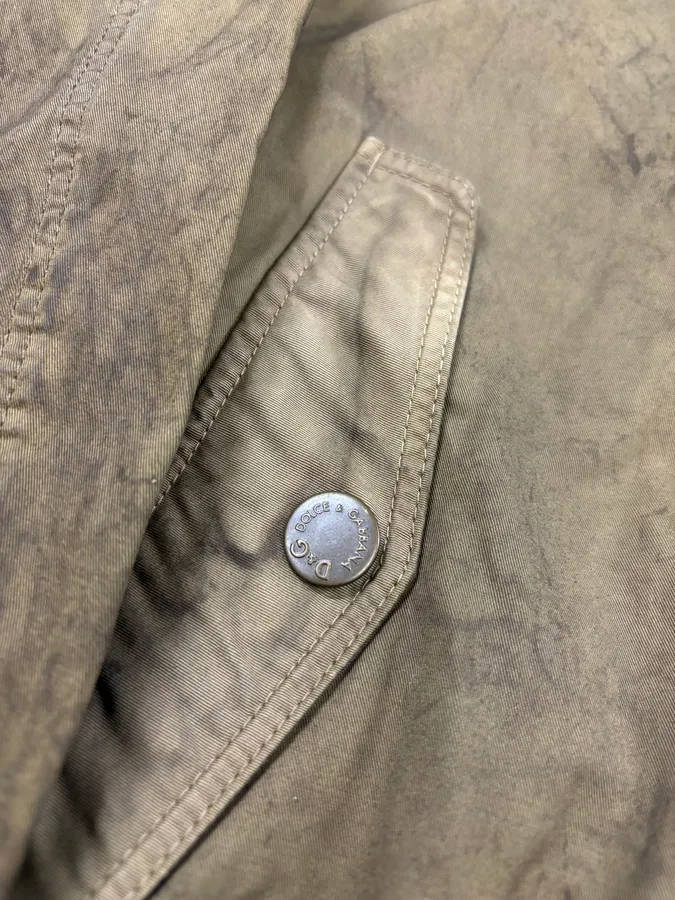 2000s Dolce & Gabbana Waxed Dirty Bomber Jacket - Image 10