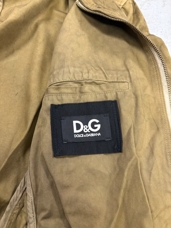 2000s Dolce & Gabbana Waxed Dirty Bomber Jacket - Image 11