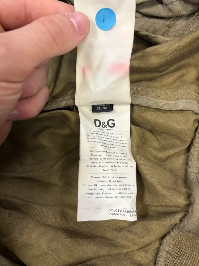 2000s Dolce & Gabbana Waxed Dirty Bomber Jacket - Image 12