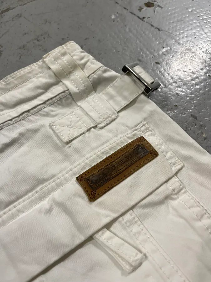 2000s Dolce & Gabbana White Cargo Shorts - Image 9