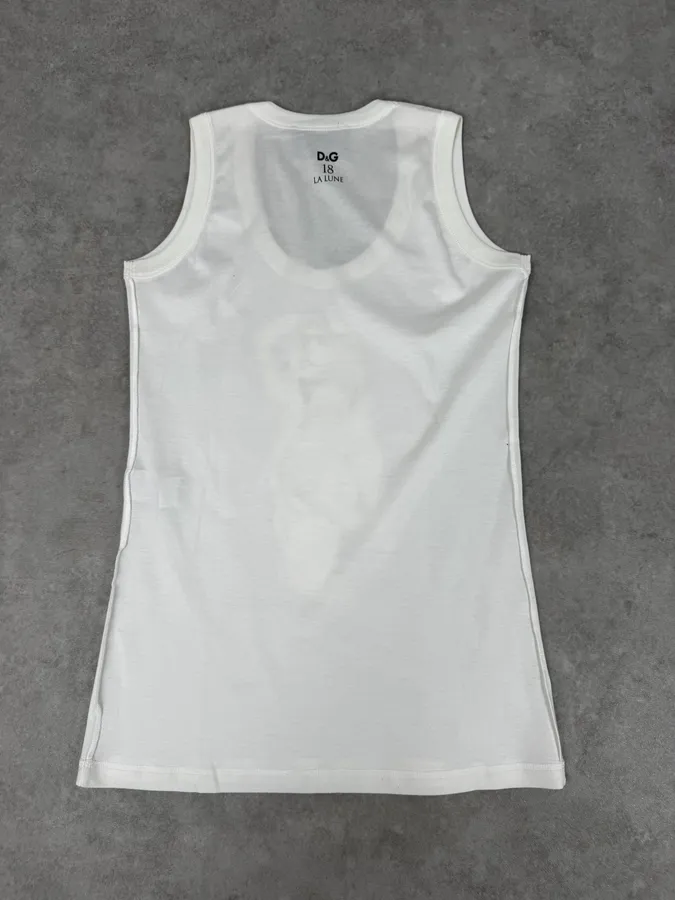 2000s Dolce & Gabbana White Claudia Schiffer Nude Portrait Tank Top - Image 4