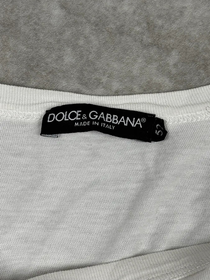2000s Dolce & Gabbana White Martini T-Shirt - Image 8