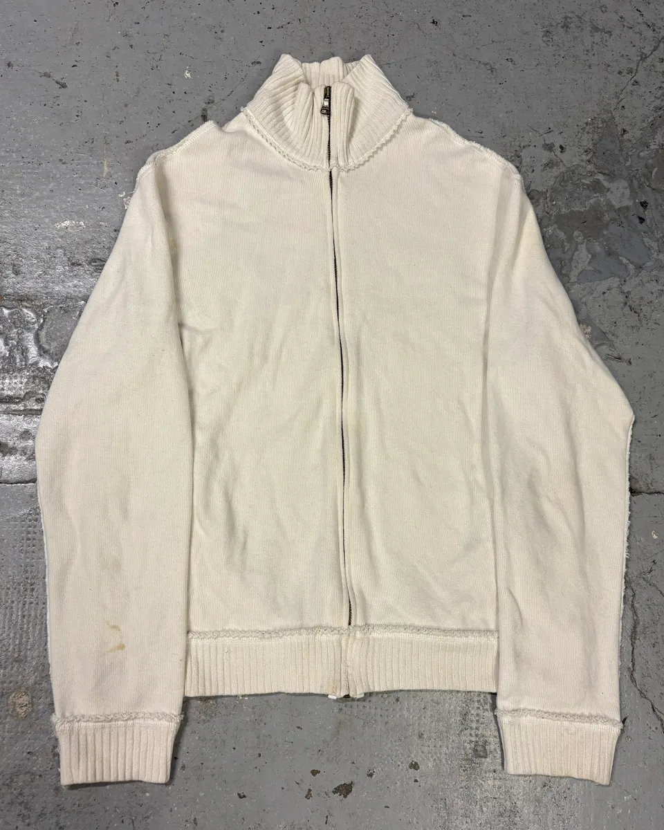 2000s Dolce & Gabbana White Zip-up Sweater