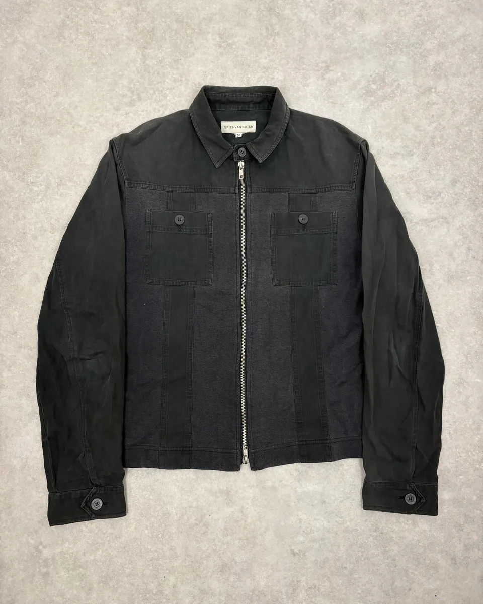 2000s Dries Van Noten Black Classy Zip-up Jacket
