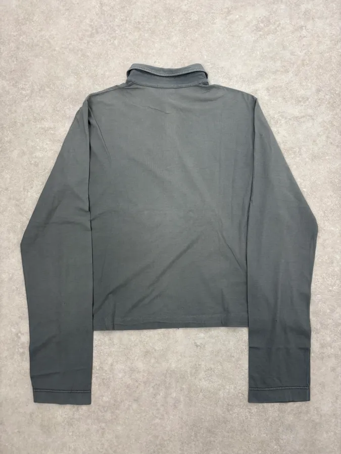2000s Dries Van Noten Blue Cropped Faded Polo Longsleeves - Image 6