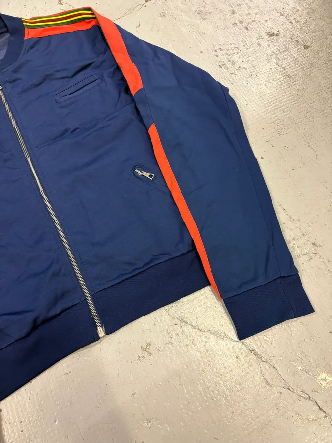 2000s Dries van Noten Navy & Orange Striped Track Jacket - Image 8