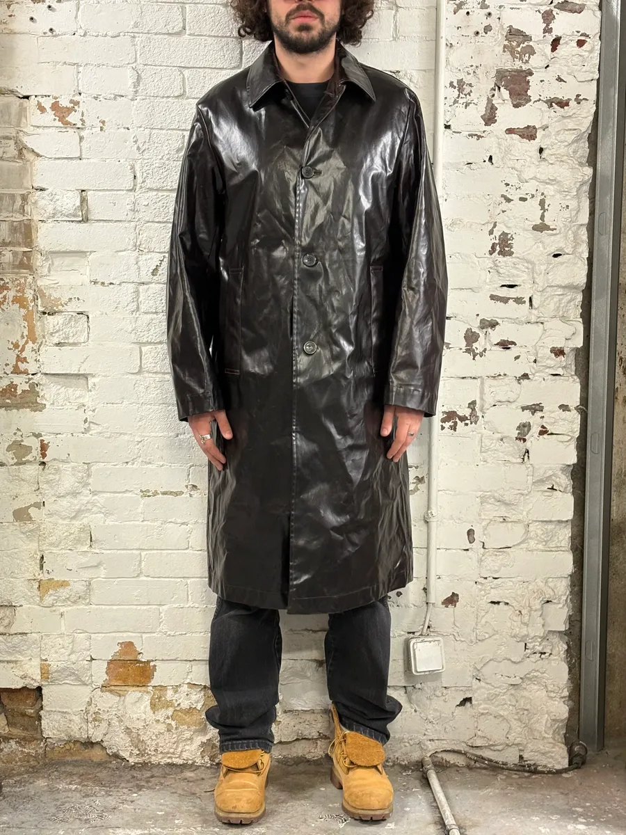 2000s Dries van Noten Oversized Dark Brown Trenchcoat - Image 2