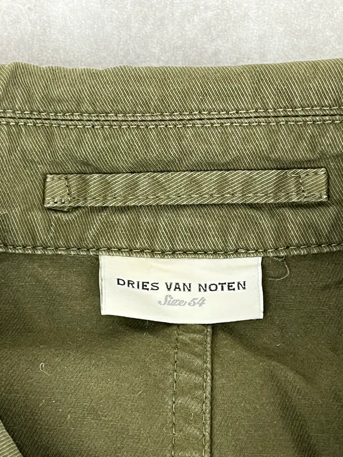 2000s Dries Van Voten Olive Green Military Buttoned Jacket - Image 9