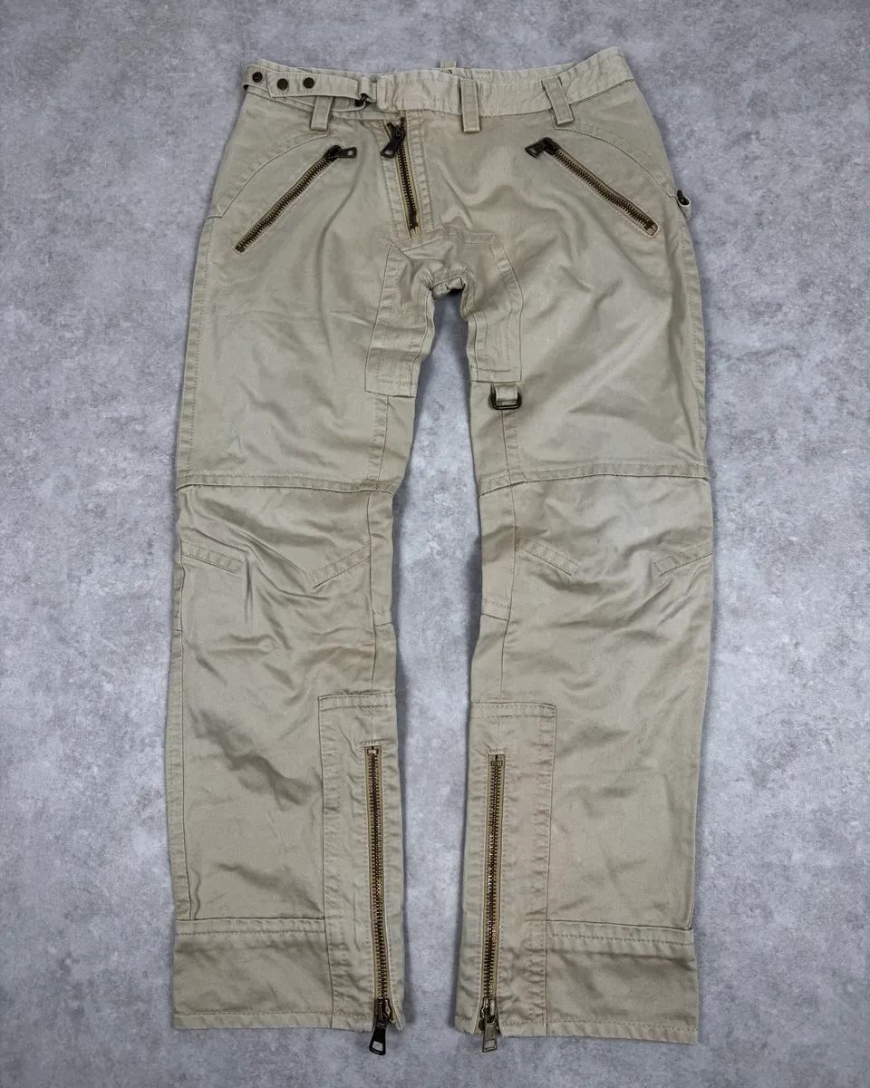 2000s Dsquared2 Beige Desert Cargo Pants