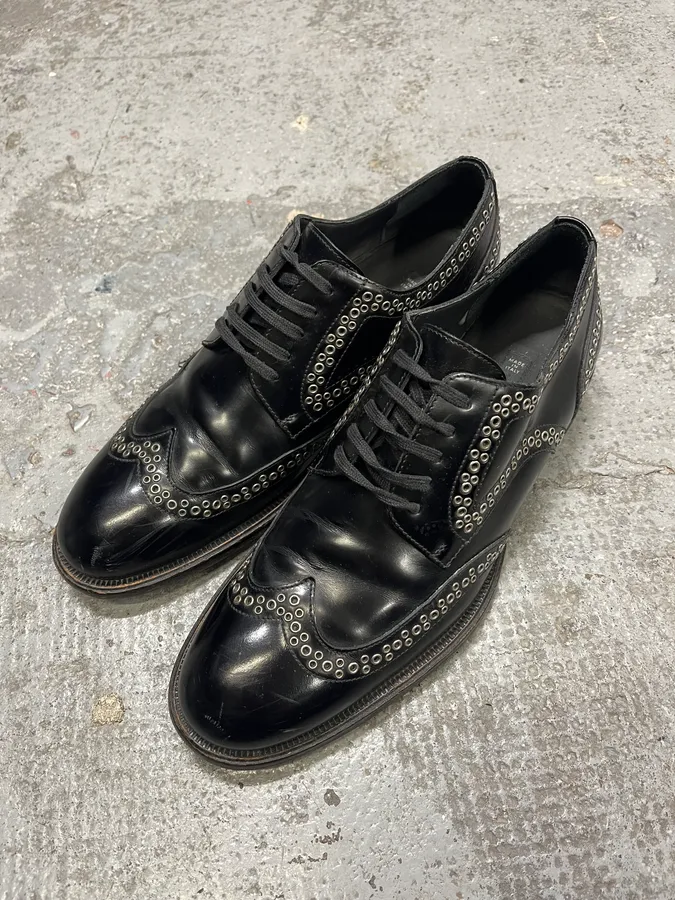 2000s Dsquared2 Black Eyled Leather Formal Shoes - Image 3