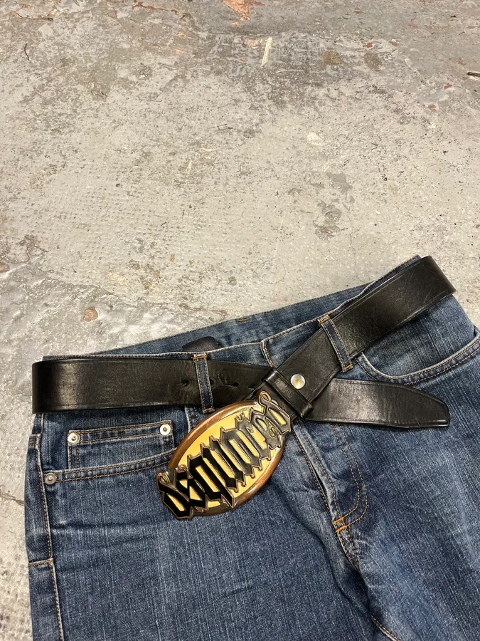 2000s Dsquared2 Black Leather Premium Belt - Image 3